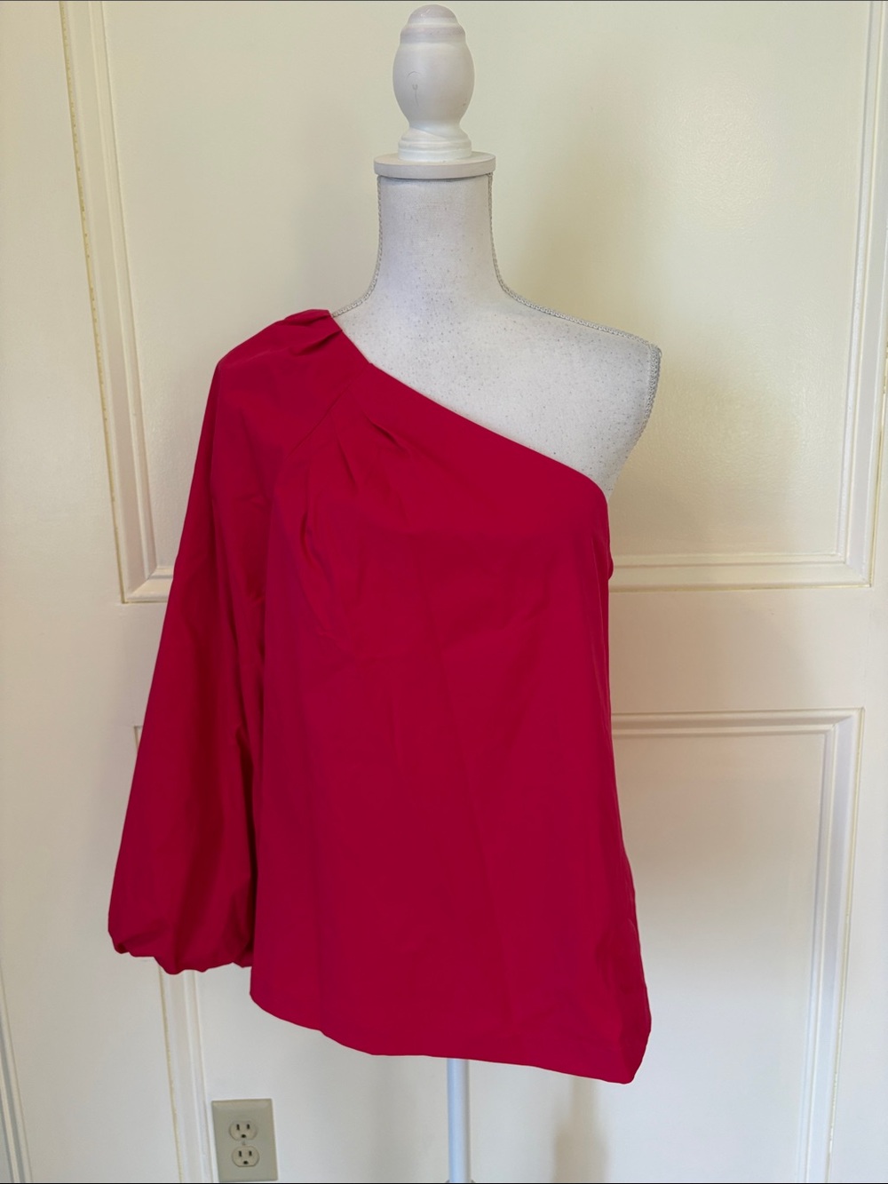 Banana Republic One-Shoulder Fuchsia Blouse